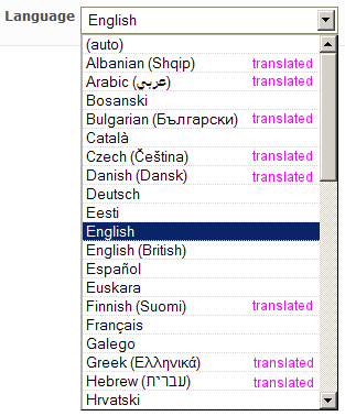 Languages in language selection are translated sometimes